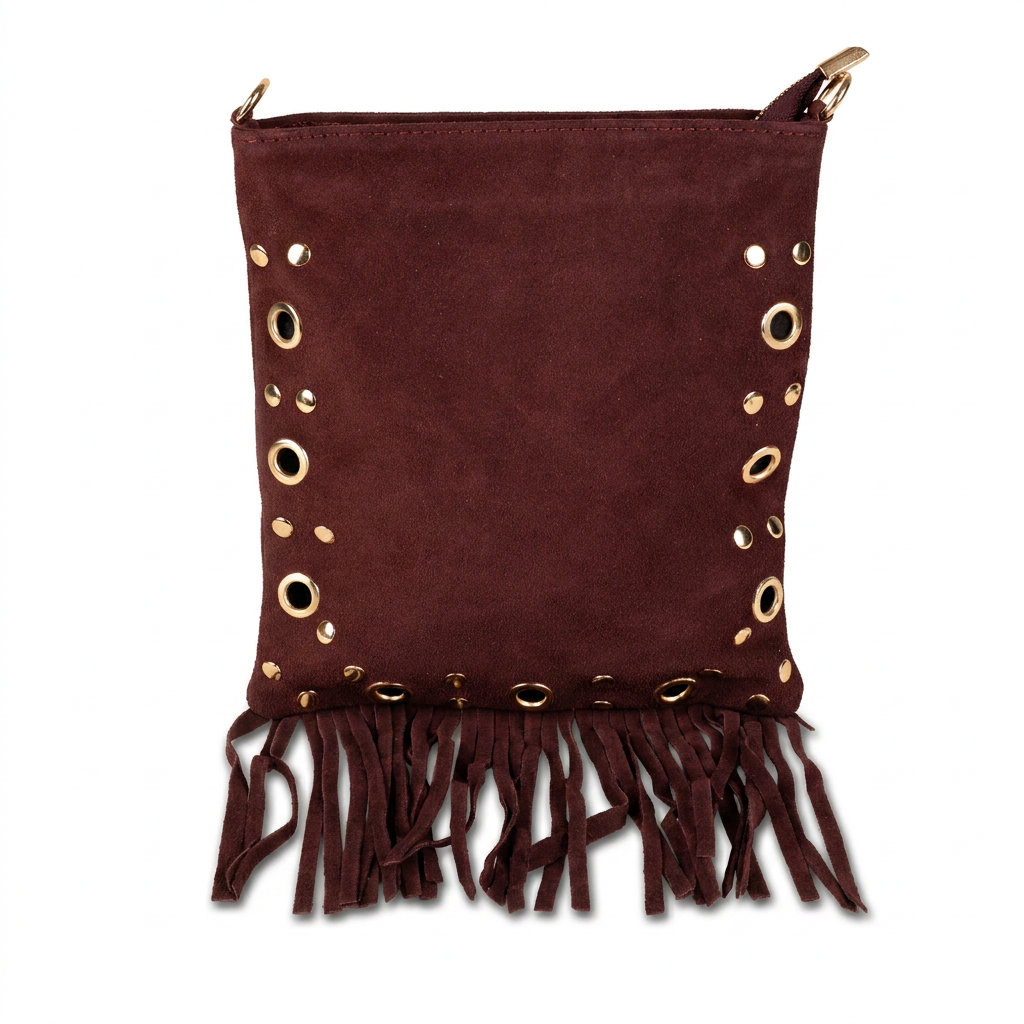 BORSA A TRACOLLA CON FRANGE E BORCHIE