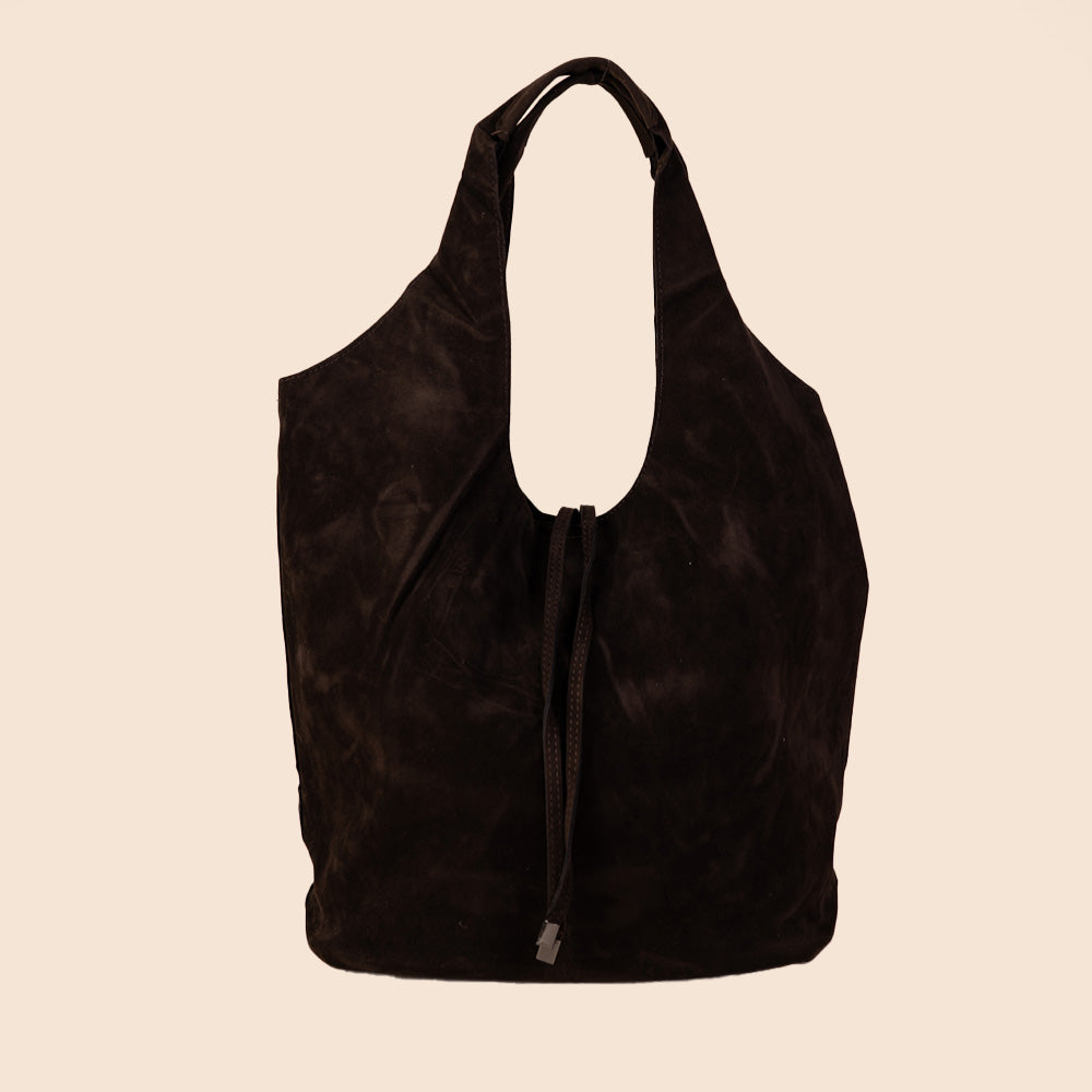 BORSA A SPALLA ECO CAMOSCIO CON SVUOTA BORSA , LACCI E TRACOLLA