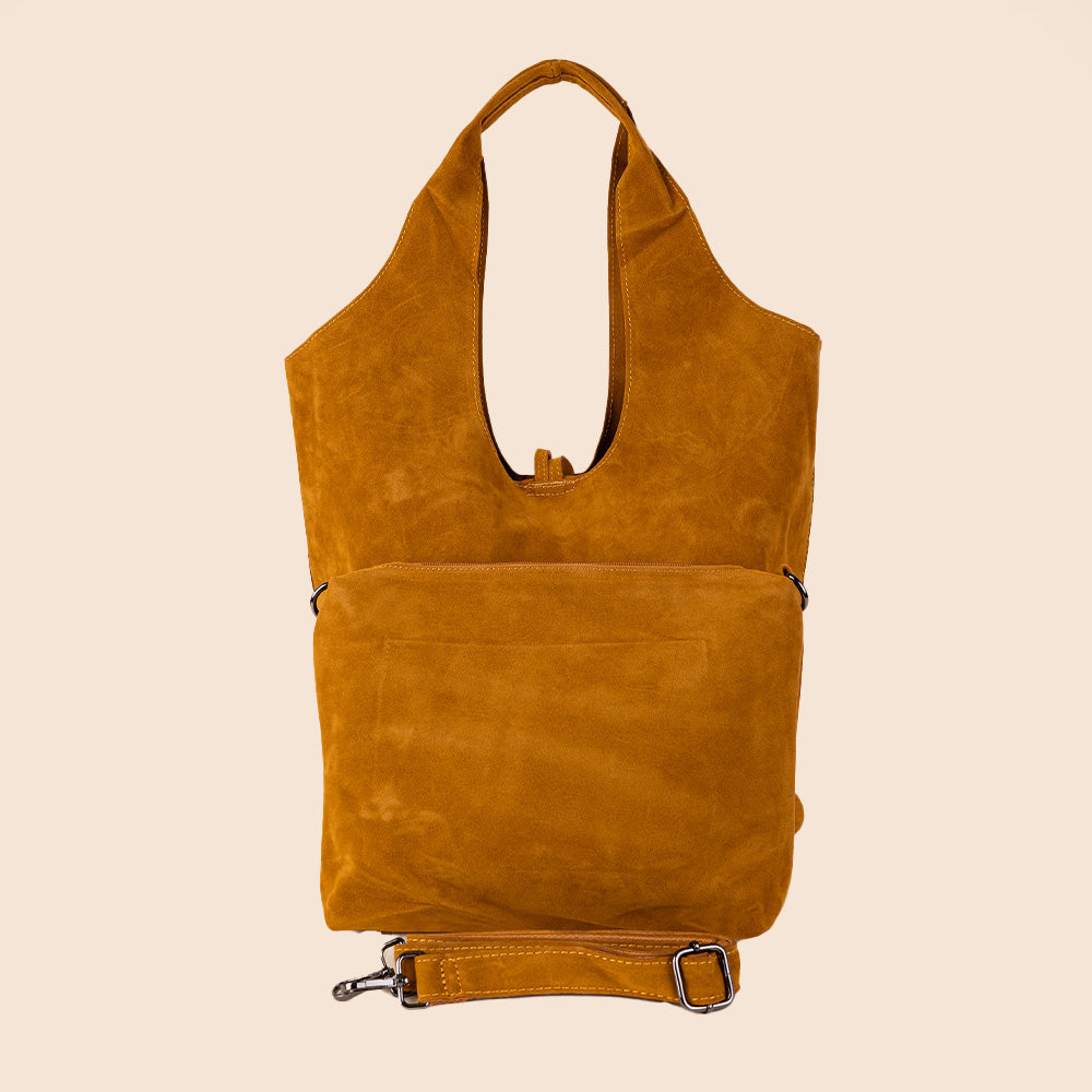 BORSA A SPALLA ECO CAMOSCIO CON SVUOTA BORSA , LACCI E TRACOLLA