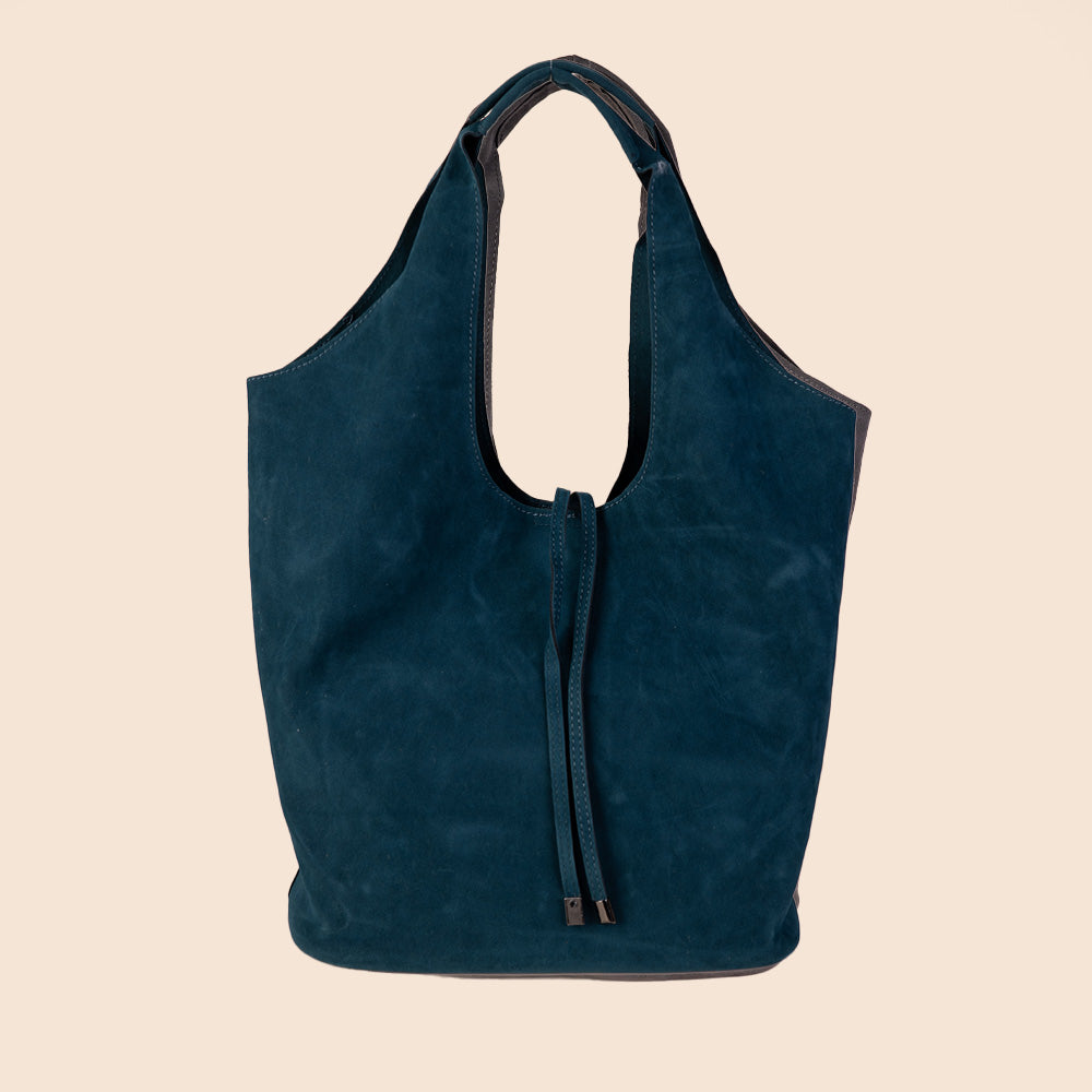BORSA A SPALLA ECO CAMOSCIO CON SVUOTA BORSA , LACCI E TRACOLLA