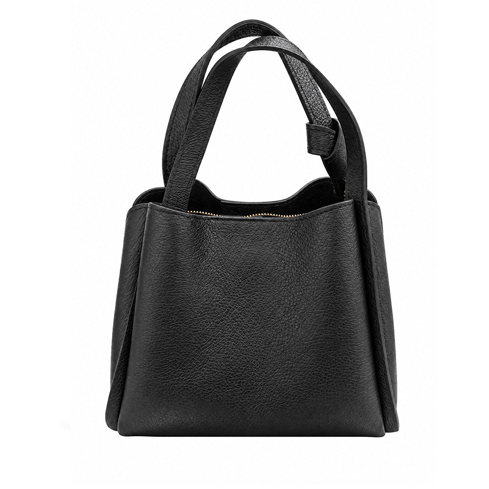 BORSA A MANO CON NODO SU DOPPIO MANICO CON CHIUSURA A ZIP