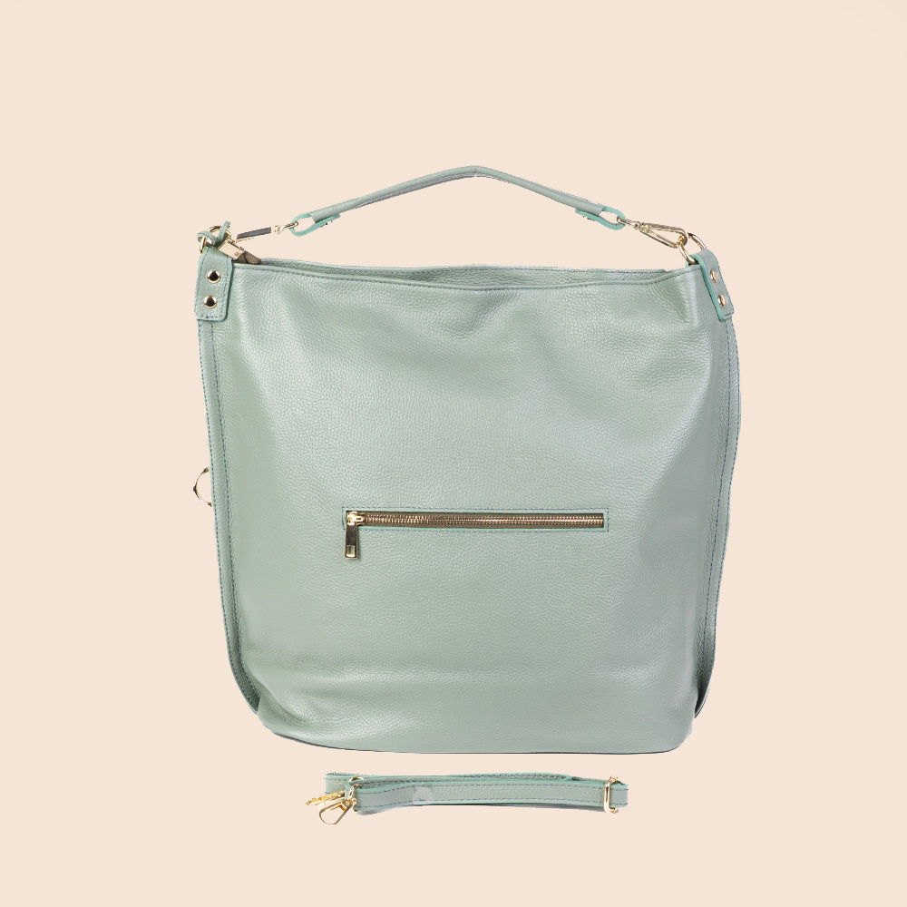 BORSA A SPALLA CON TASCA CON ZIP E LUCCHETTO CON CHIAVE
