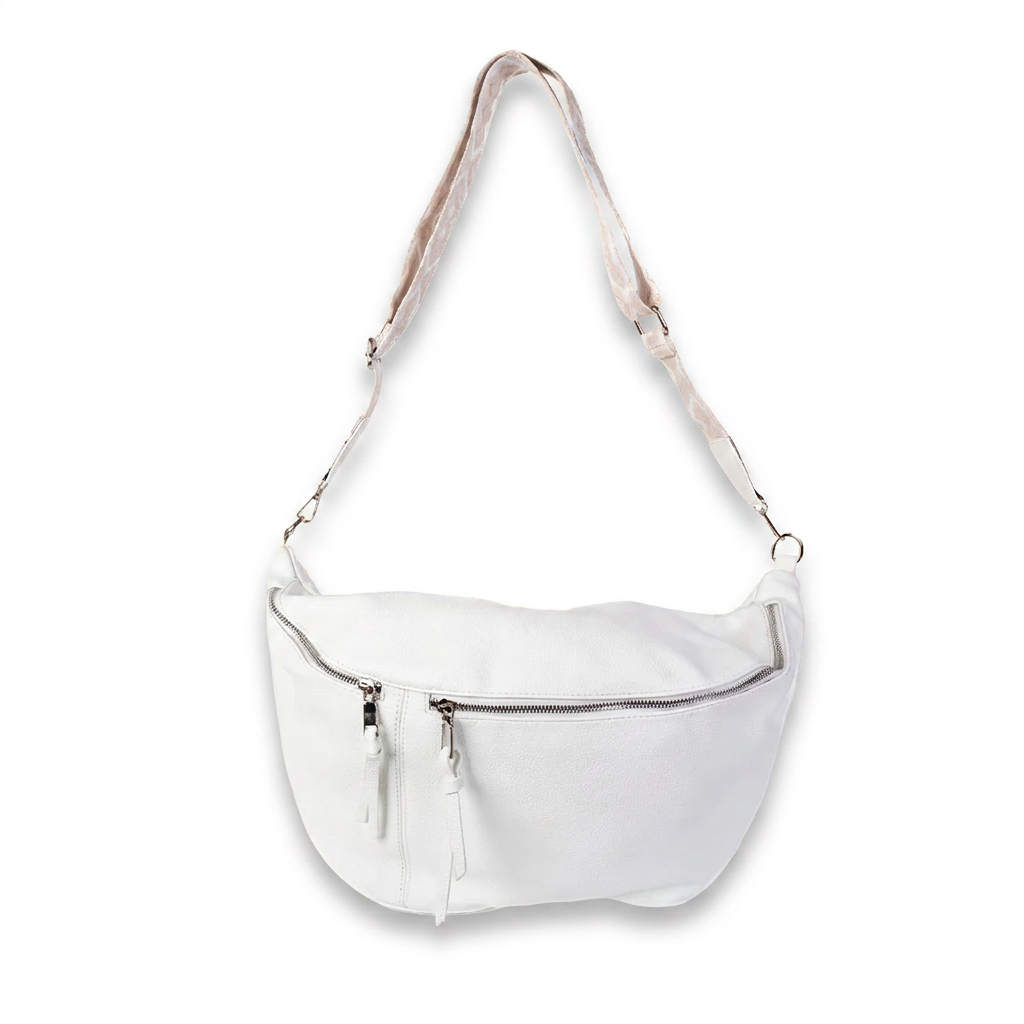 BORSA MARSUPIO CON CHIUSURA A ZIP E TRACOLLA IN TESSUTO