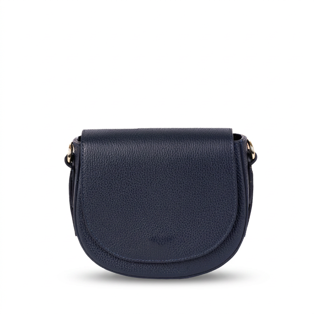 BORSA POCHETTE ARROTONDATA CON CHIUSURA A PATTINA