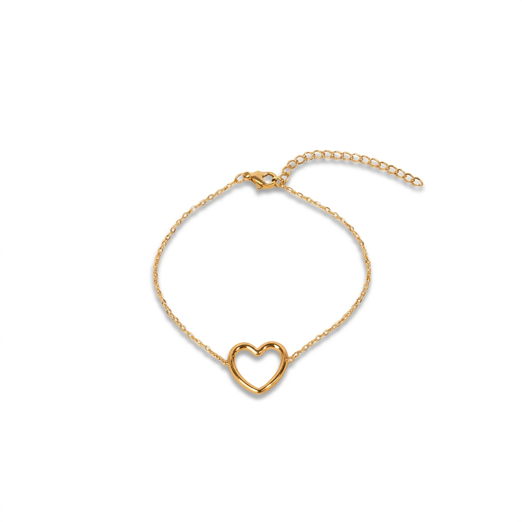 SOFT BRACELET WITH HOLLOW HEART PENDANT