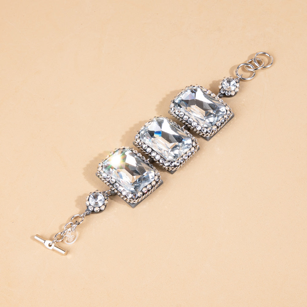 BRACCIALE CON CRISTALLI RETTANGOLARI GRANDI