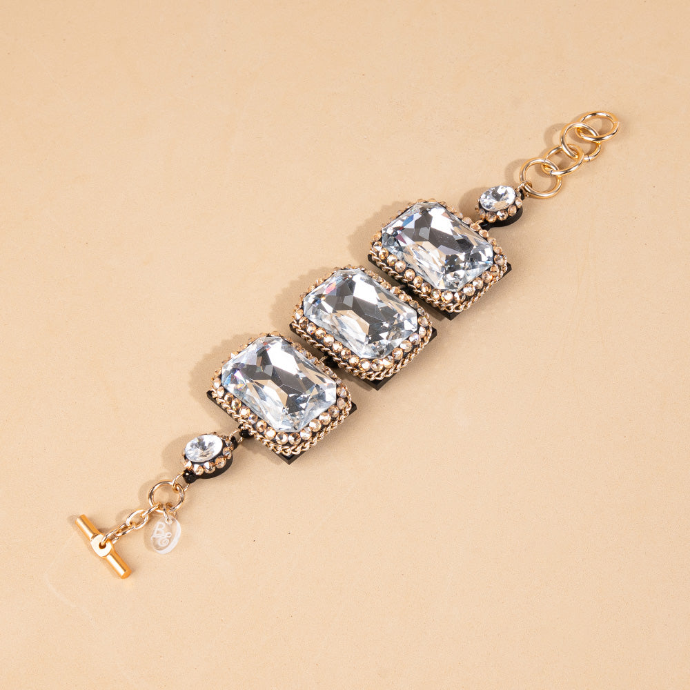 BRACCIALE CON CRISTALLI RETTANGOLARI GRANDI