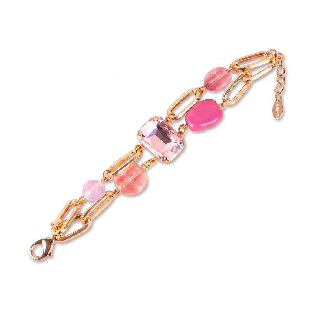BRACCIALE CON DOPPIO FILO DI PIETRE