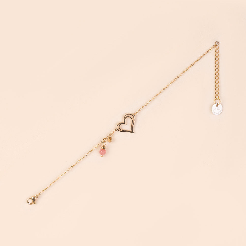 BRACCIALE CON CUORE E PIETRE