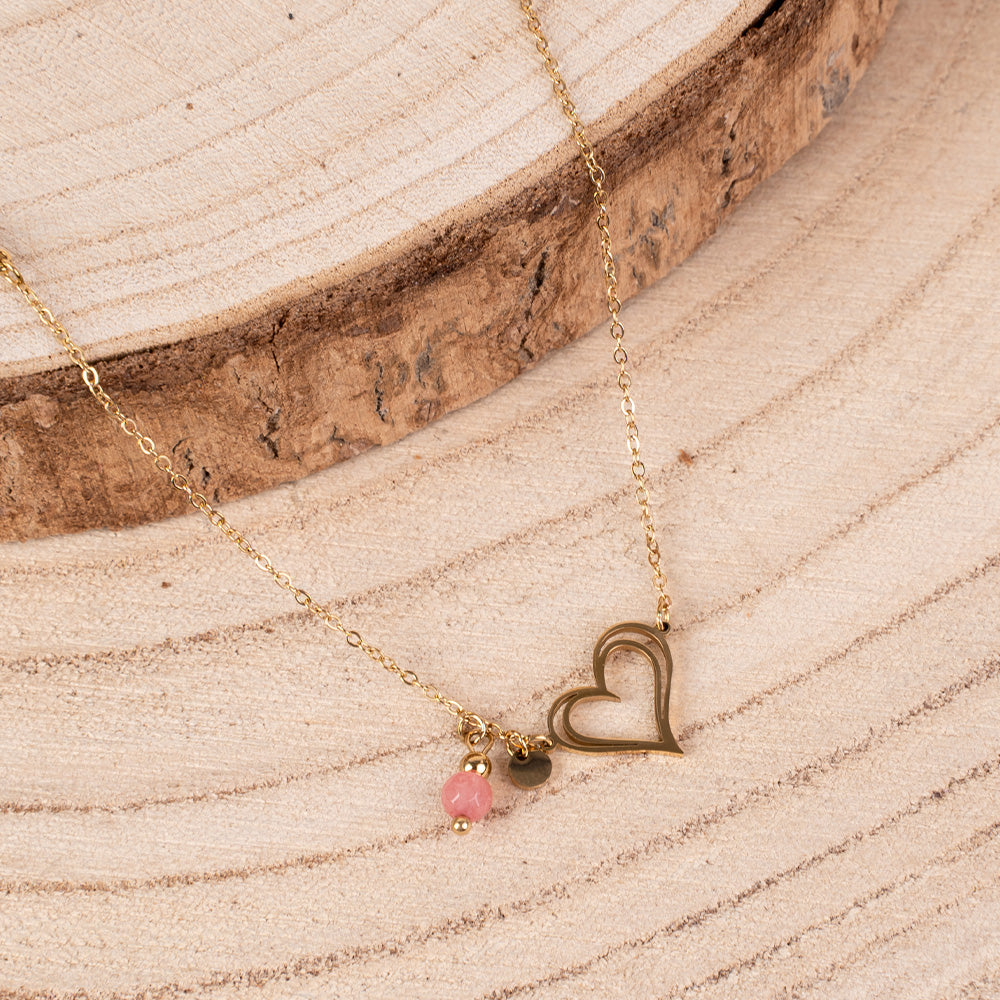 BRACCIALE CON CUORE E PIETRE