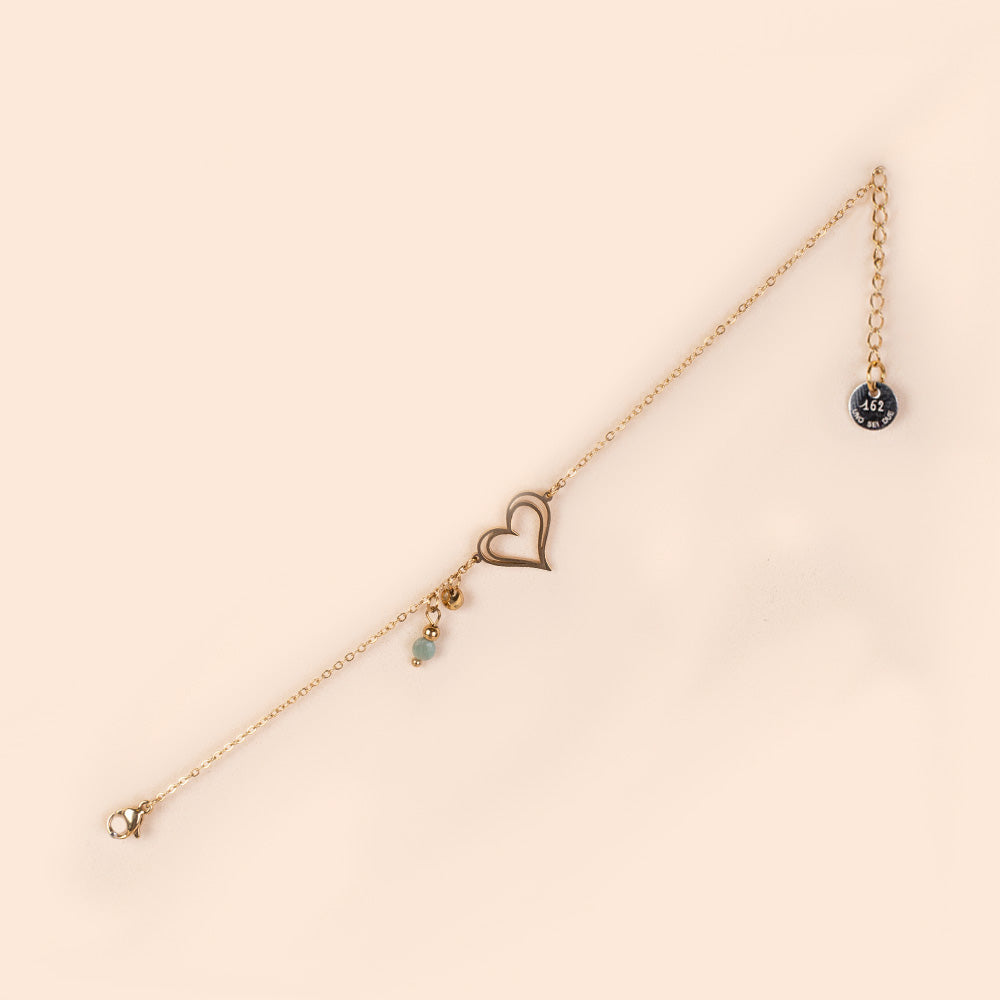 BRACCIALE CON CUORE E PIETRE