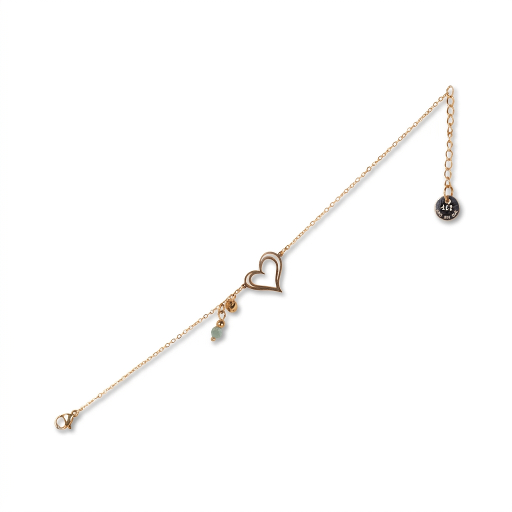 BRACCIALE CON CUORE E PIETRE