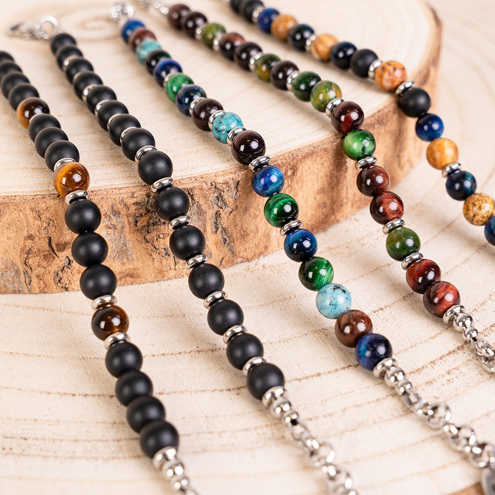 BRACCIALE CON PIETRE DURE COLORATE