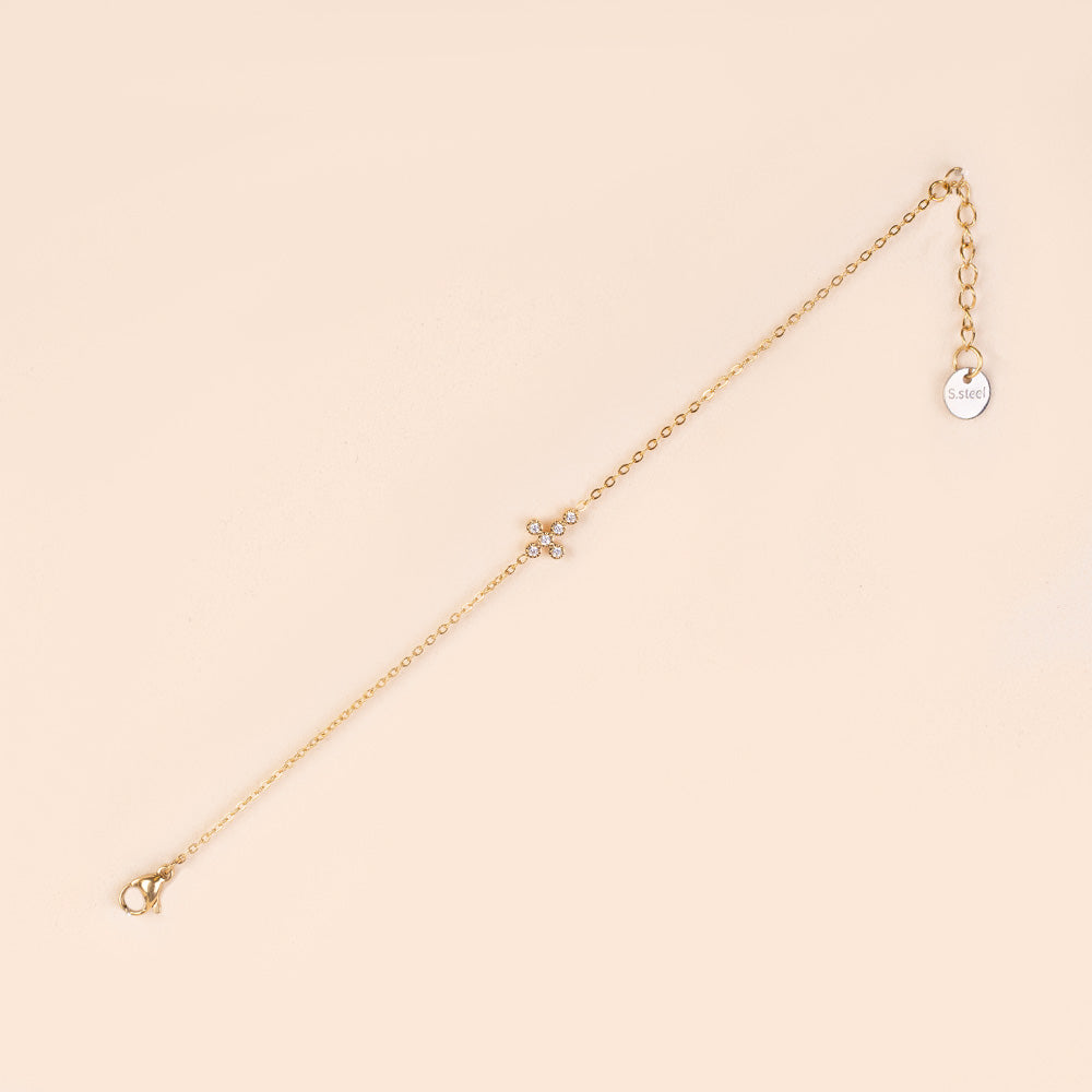 BRACCIALE FINO CON CROCE DI STRASS