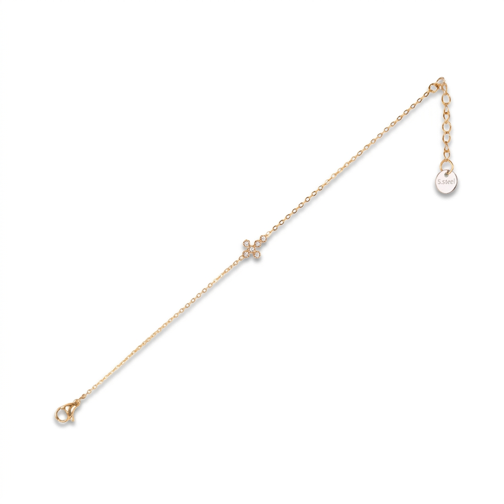 BRACCIALE FINO CON CROCE DI STRASS