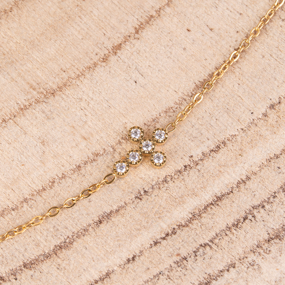 BRACCIALE FINO CON CROCE DI STRASS