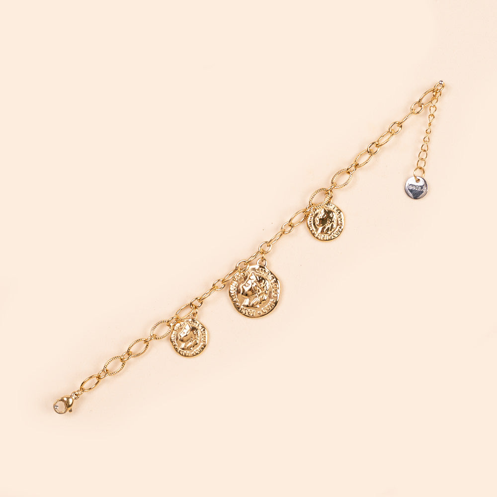 BRACCIALE A CATENA CON TRE MONETE
