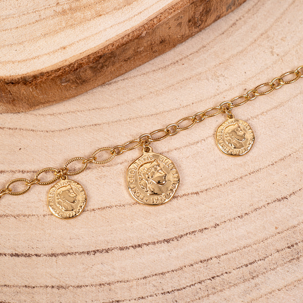 BRACCIALE A CATENA CON TRE MONETE