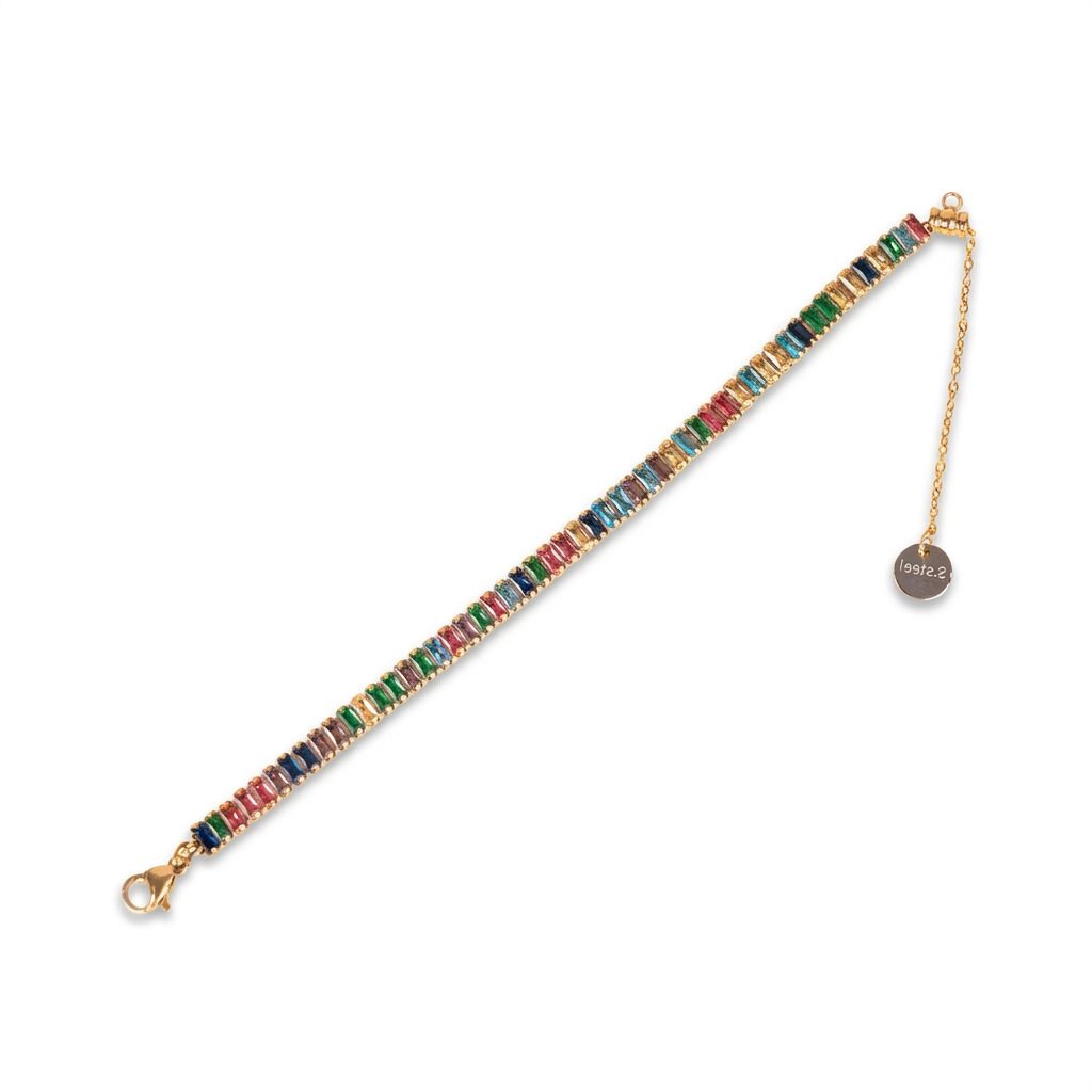 BRACCIALE MODELLO TENNIS CON STRASS RETTANGOLARI