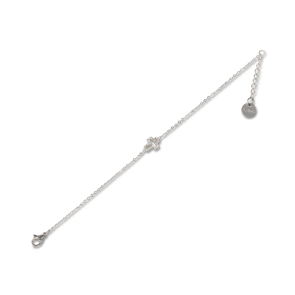 BRACCIALE FINO CON CROCE CON STRASS