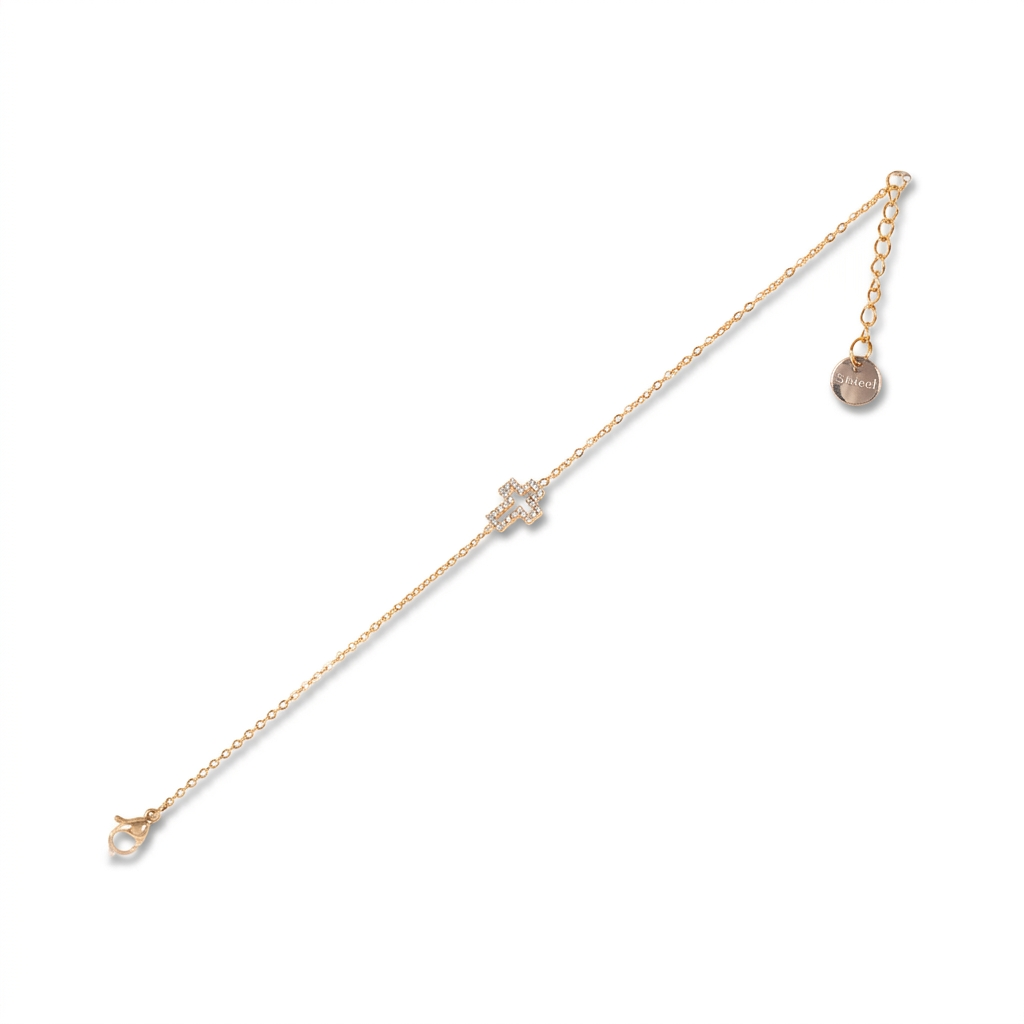 BRACCIALE FINO CON CROCE CON STRASS