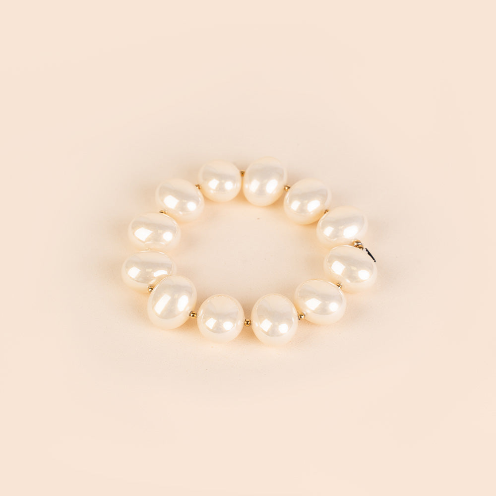 BRACCIALE ELASTICO CON PERLE OVALI