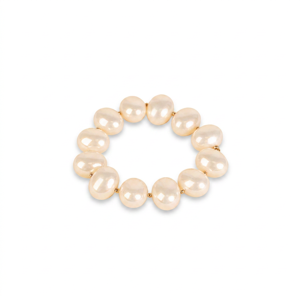 ELASTIC BRACELET WITH OVAL PEARLS
