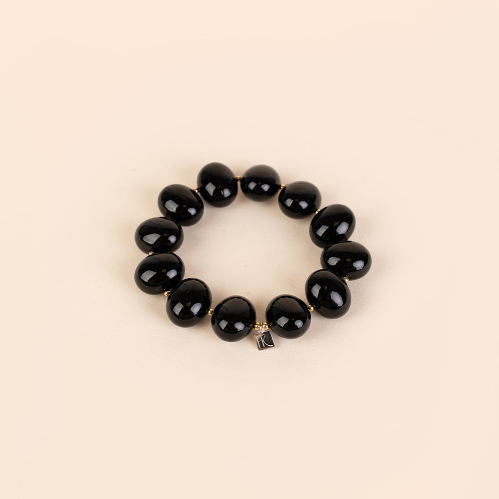 BRACCIALE ELASTICO CON PERLE OVALI