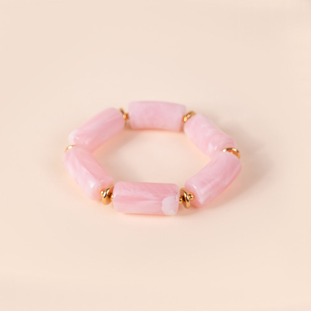 BRACCIALE ELASTICO CON PIETRE A CILINDRO