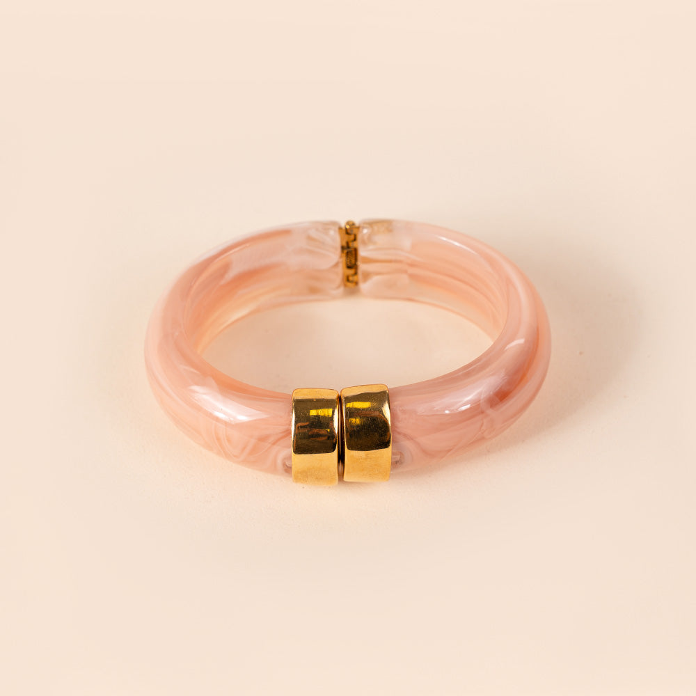 BRACCIALE RIGIDO IN RESINA MARMORIZZATA CON CHIUSURA A MOLLA