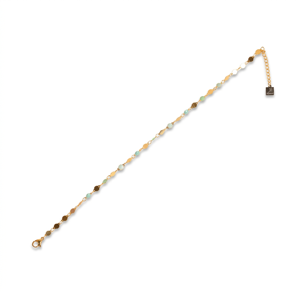 ANKLE BRACELET WITH SIMPLE AND COLORFUL CIRCULAR PLATES