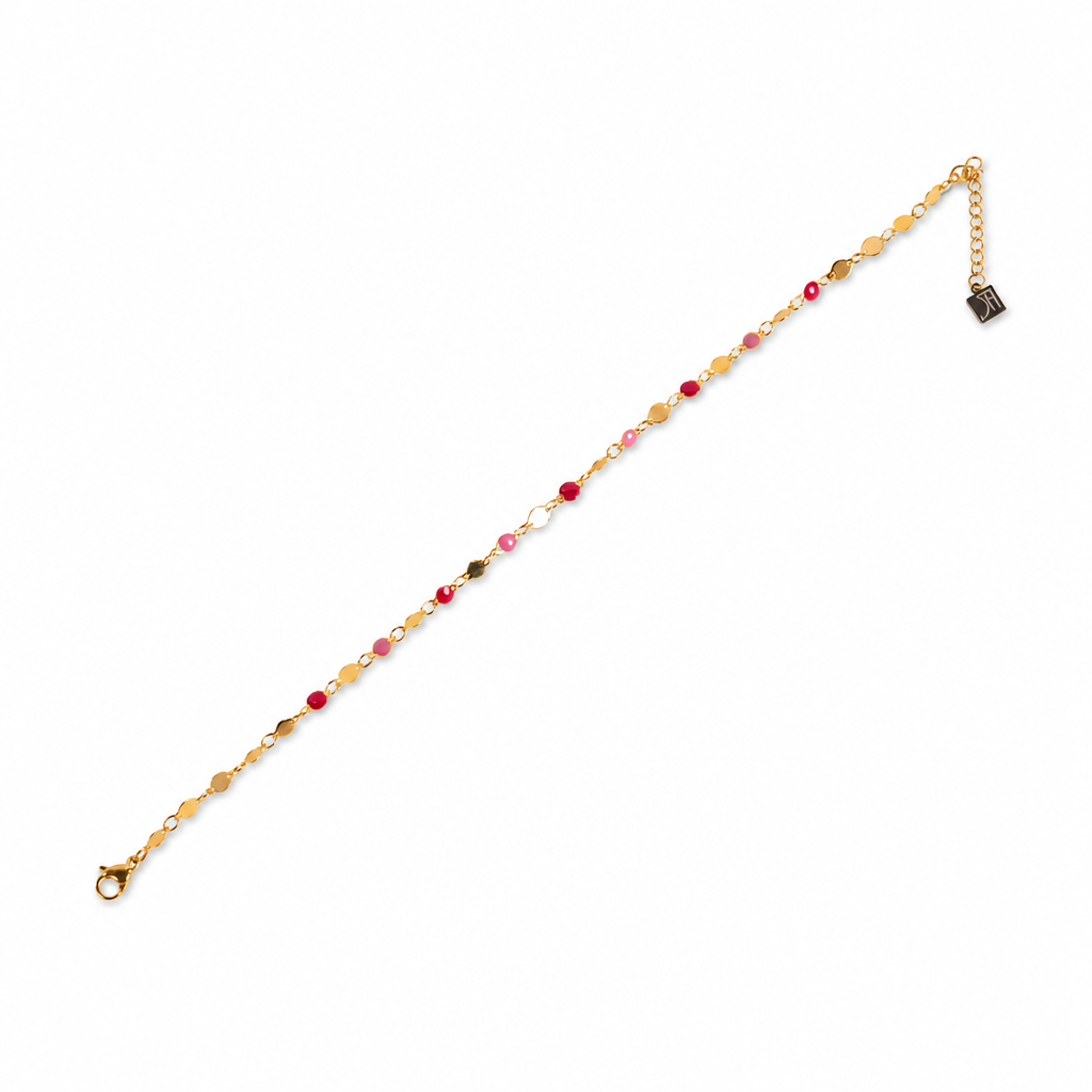 ANKLE BRACELET WITH SIMPLE AND COLORFUL CIRCULAR PLATES