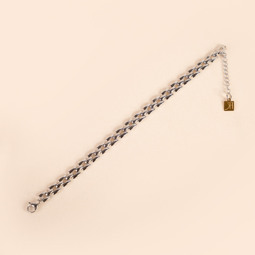 BRACCIALE A CATENA CON MAGLIA DI CONGIUNZIONE RIGATA