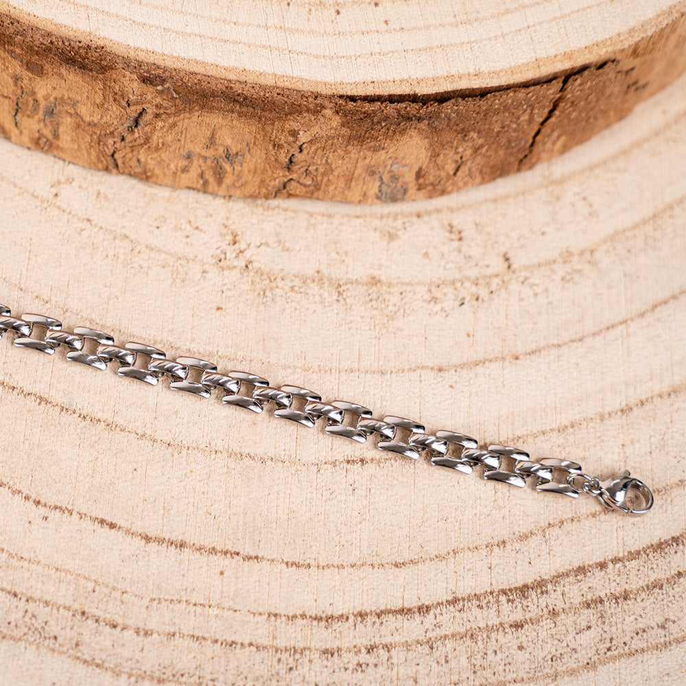 BRACCIALE A CATENA CON MAGLIA DI CONGIUNZIONE RIGATA