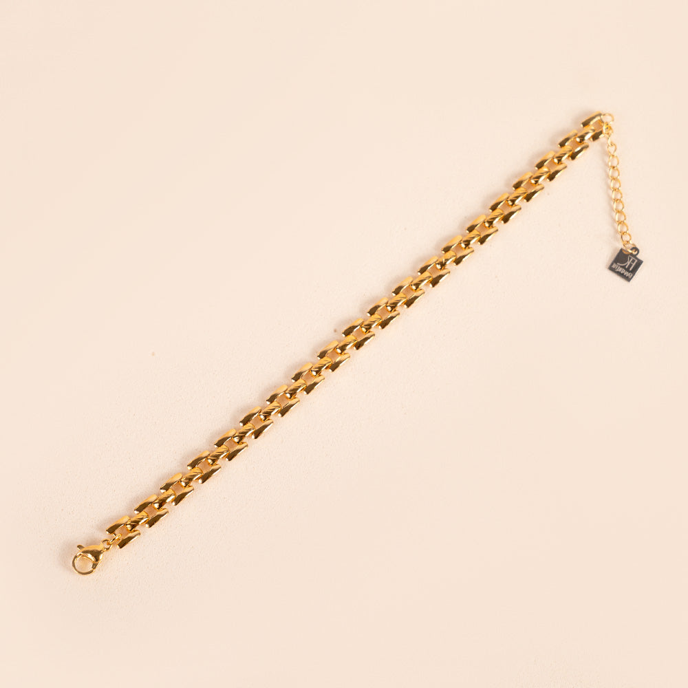 BRACCIALE A CATENA CON MAGLIA DI CONGIUNZIONE RIGATA