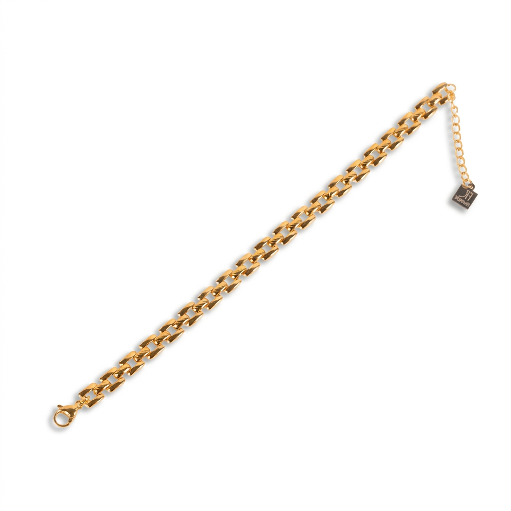 BRACCIALE A CATENA CON MAGLIA DI CONGIUNZIONE RIGATA