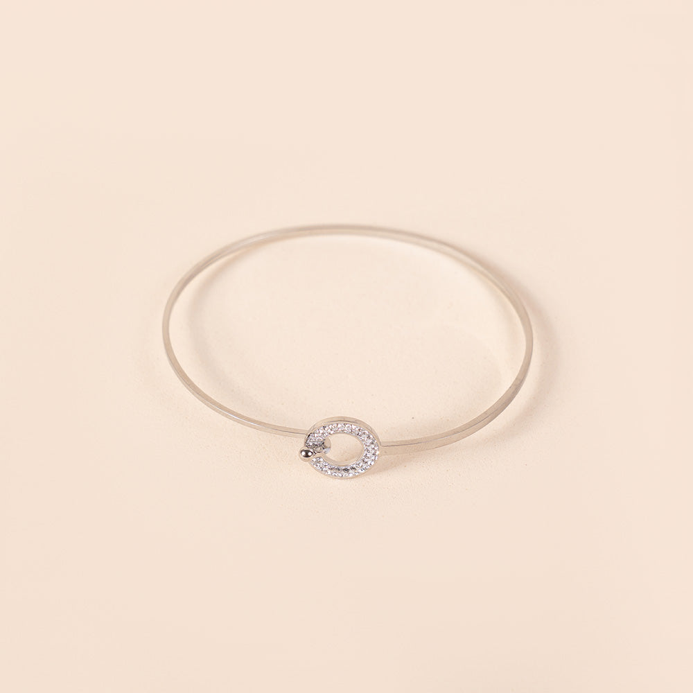 BRACCIALE RIGIDO FINO CON CHIUSURA A GANCIO E STRASS