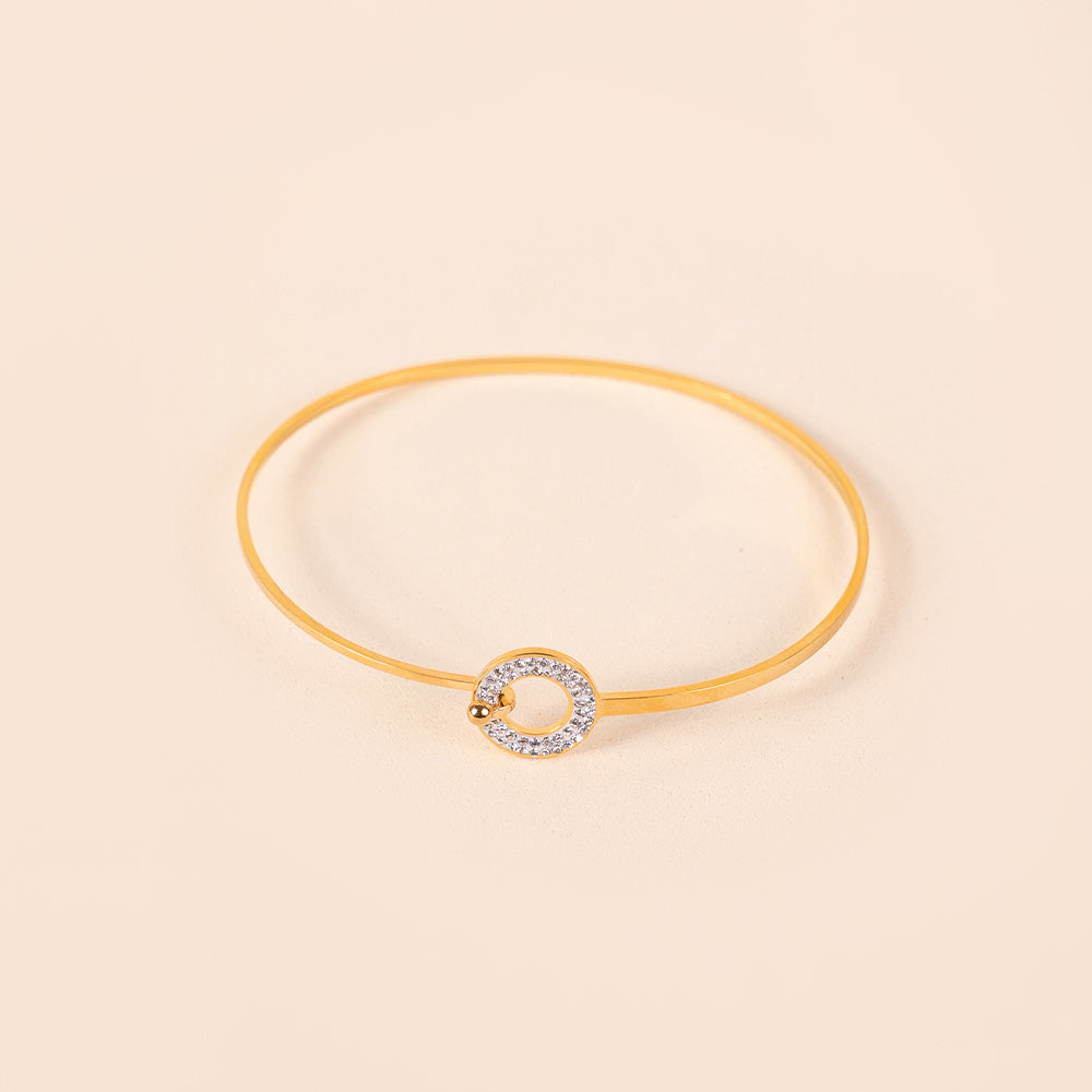 BRACCIALE RIGIDO FINO CON CHIUSURA A GANCIO E STRASS