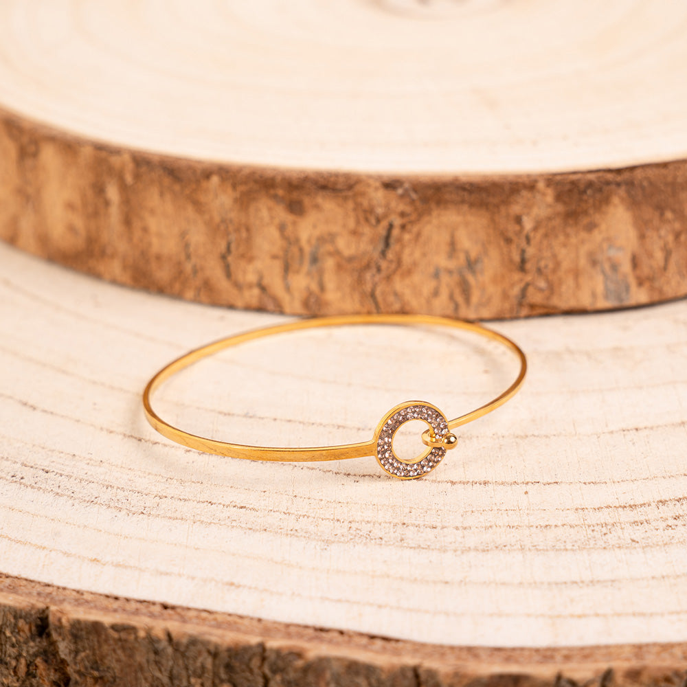 BRACCIALE RIGIDO FINO CON CHIUSURA A GANCIO E STRASS