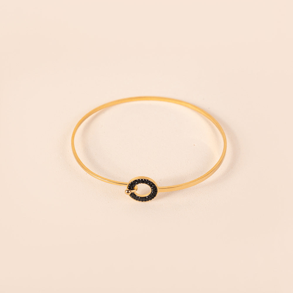BRACCIALE RIGIDO FINO CON CHIUSURA A GANCIO E STRASS