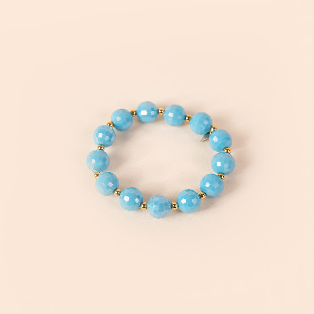 BRACCIALE ELASTICO CON SFERE SFACCETTATE COLORATE