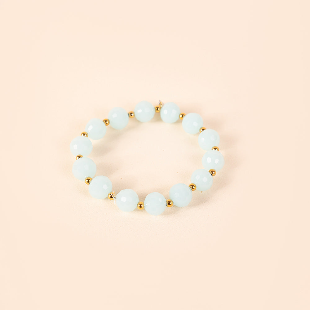 BRACCIALE ELASTICO CON SFERE SFACCETTATE COLORATE