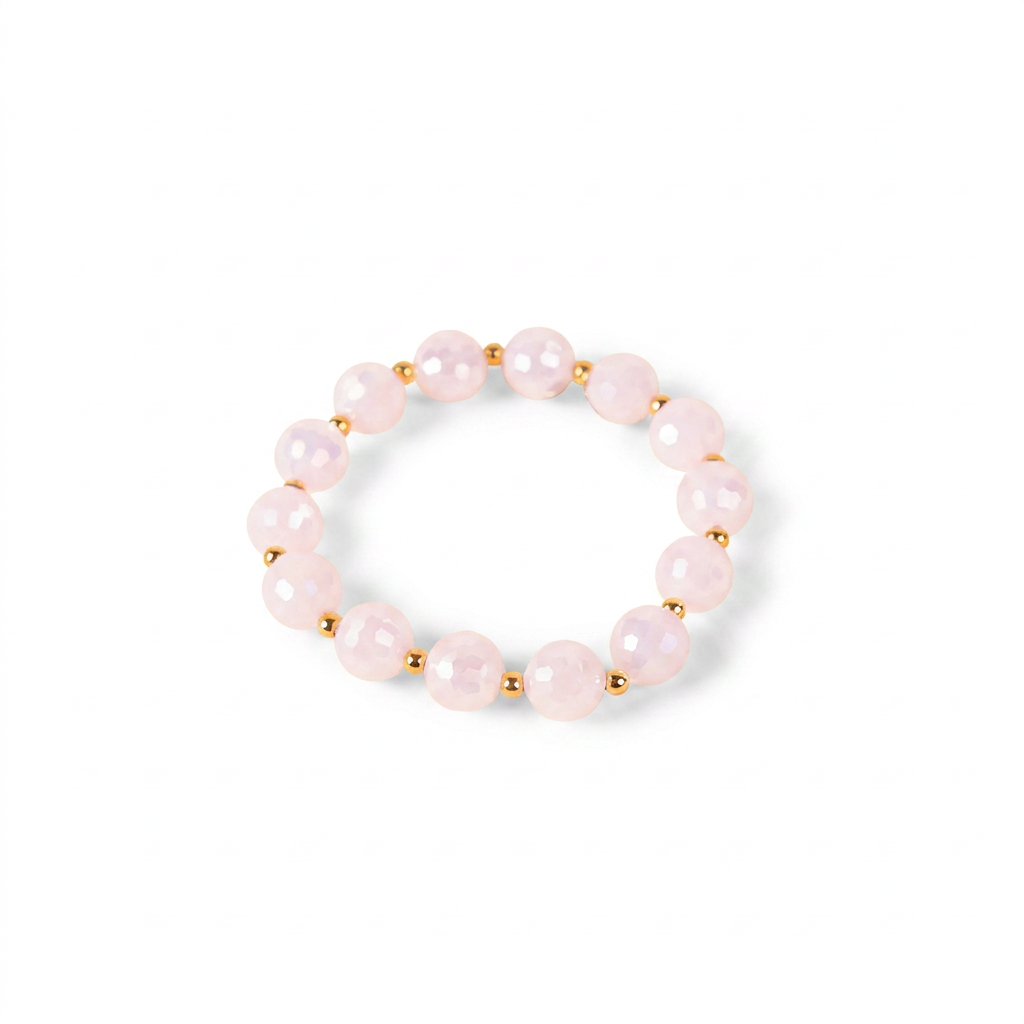 ELASTIC BRACELET WITH COLORFUL FACETED SPHERES