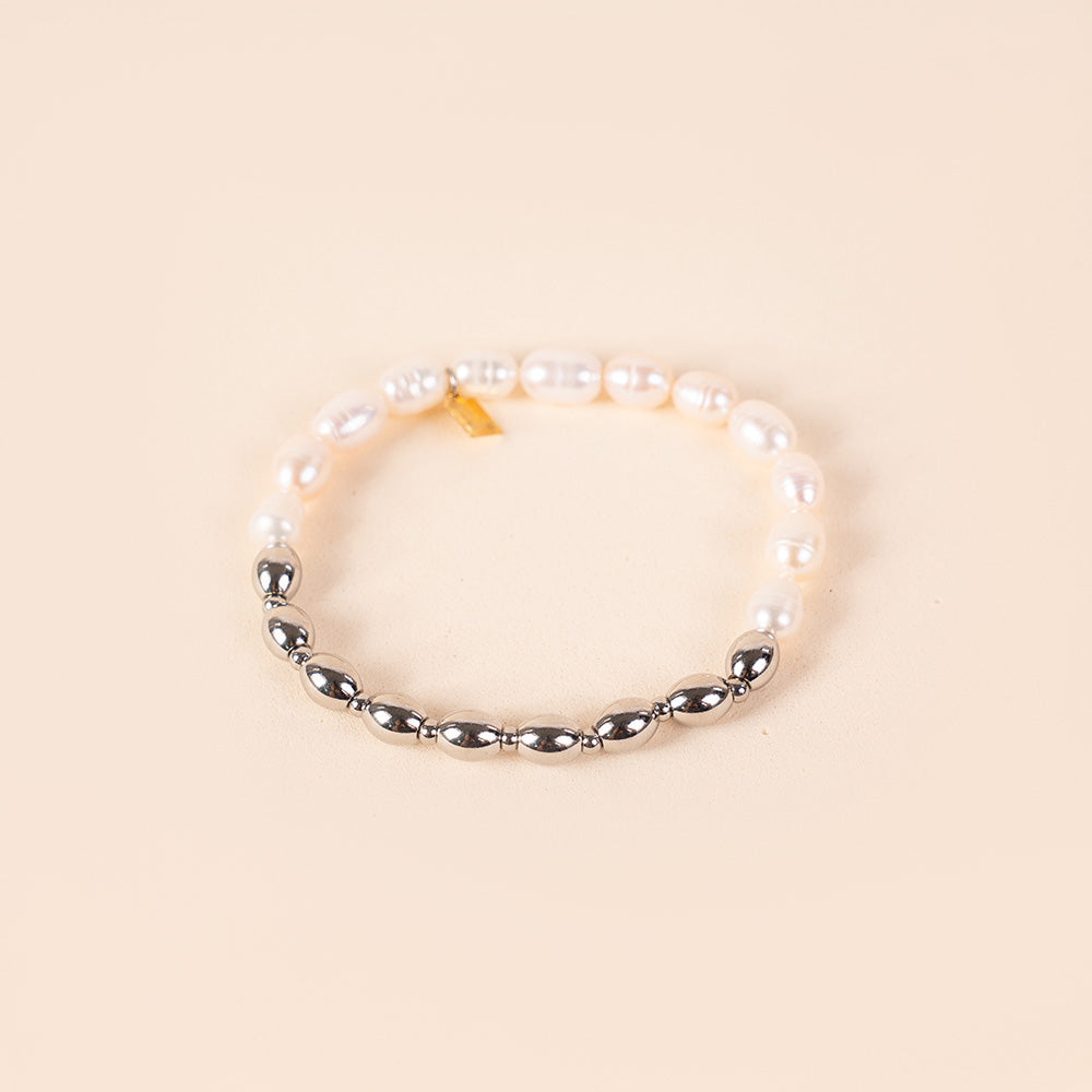 BRACCIALE ELASTICO UNITA' IN ACCIAIO E MODELLO MADREPERLA