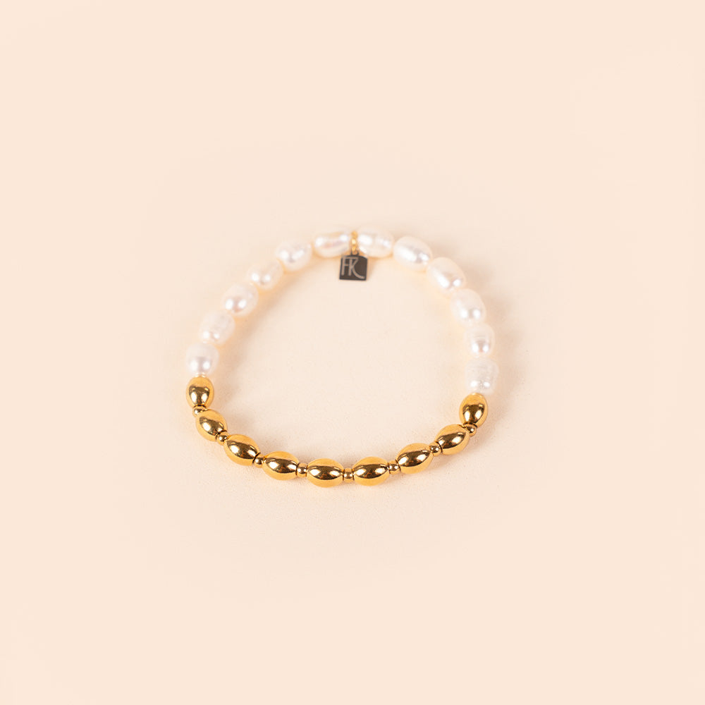 BRACCIALE ELASTICO UNITA' IN ACCIAIO E MODELLO MADREPERLA