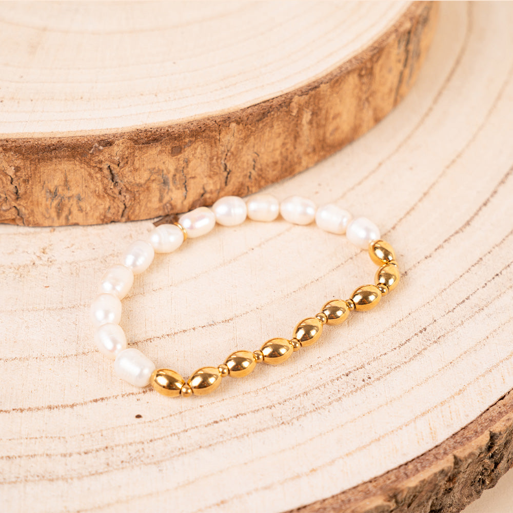 BRACCIALE ELASTICO UNITA' IN ACCIAIO E MODELLO MADREPERLA