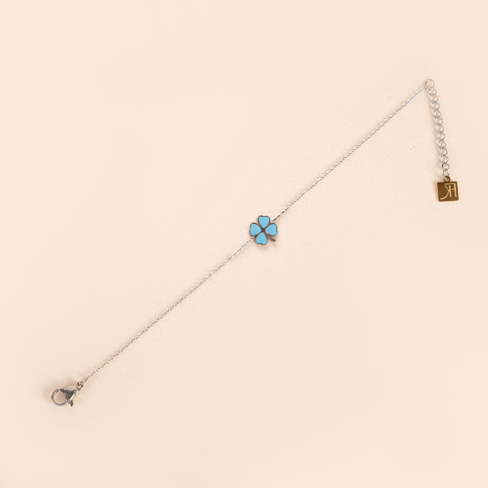 BRACCIALE FINO CON QUADRIFOGLIO COLORATO