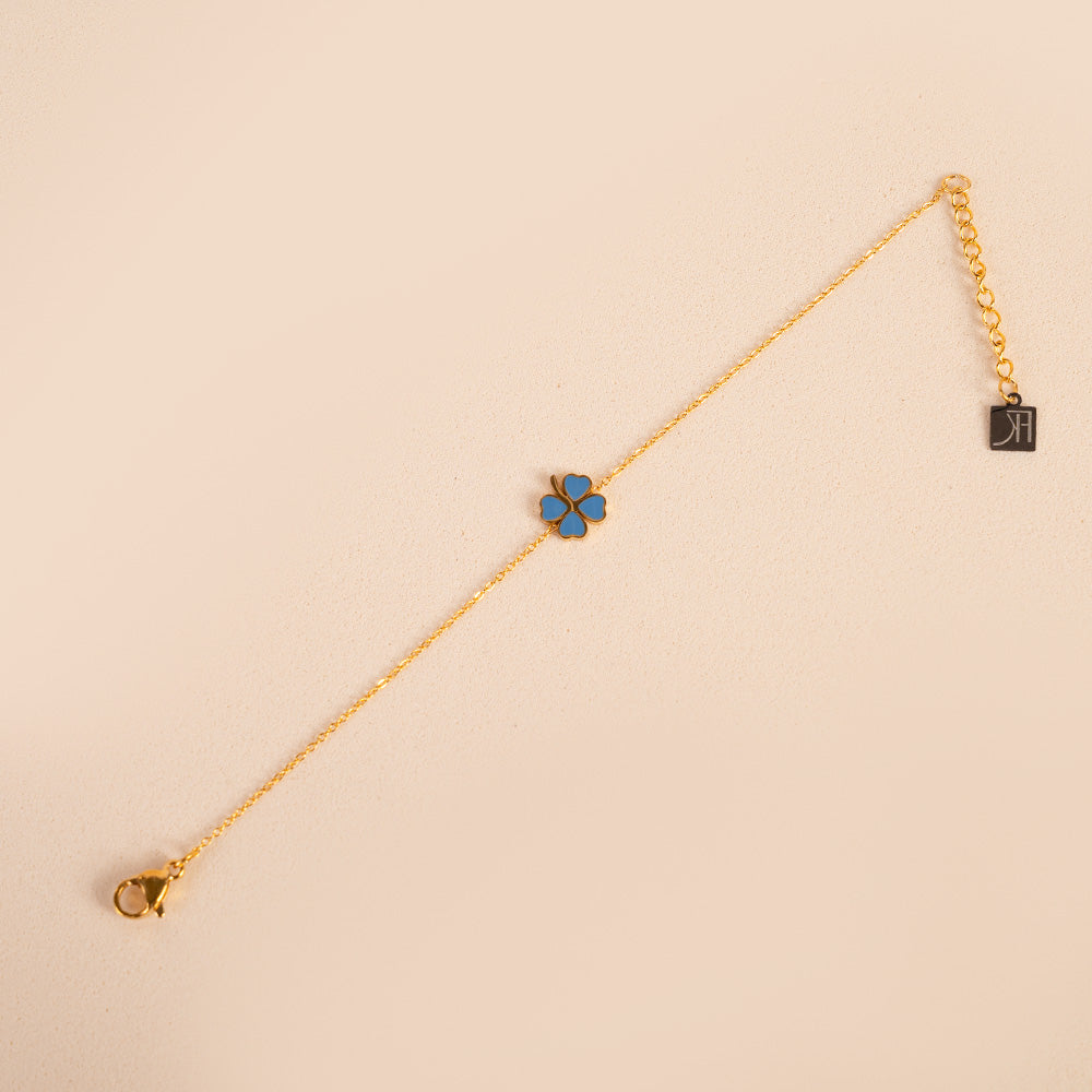 BRACCIALE FINO CON QUADRIFOGLIO COLORATO