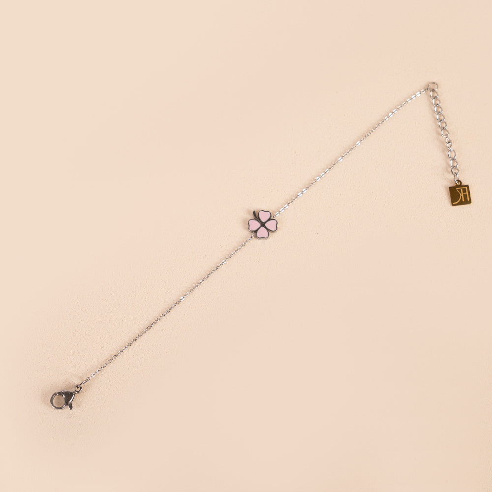 BRACCIALE FINO CON QUADRIFOGLIO COLORATO