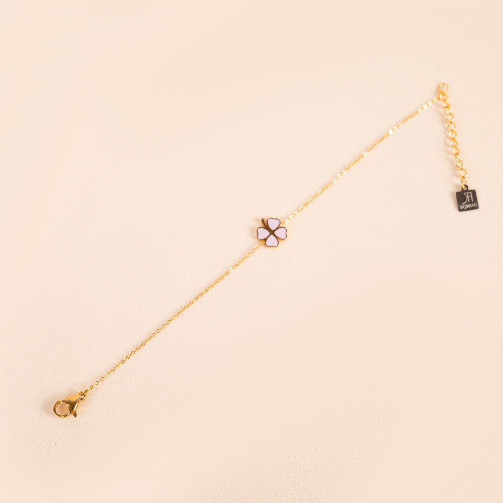 BRACCIALE FINO CON QUADRIFOGLIO COLORATO
